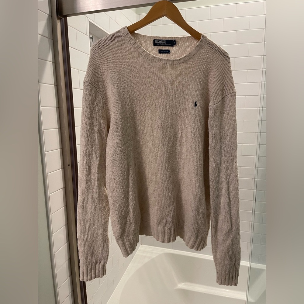 Polo Ralph Lauren white sweater. Vintage. Size XL.